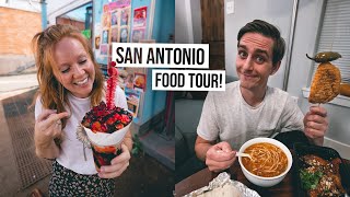 Social Distancing FOOD TOUR in San Antonio! Trying City's BEST Tacos, Raspa and Barbacoa 🍽