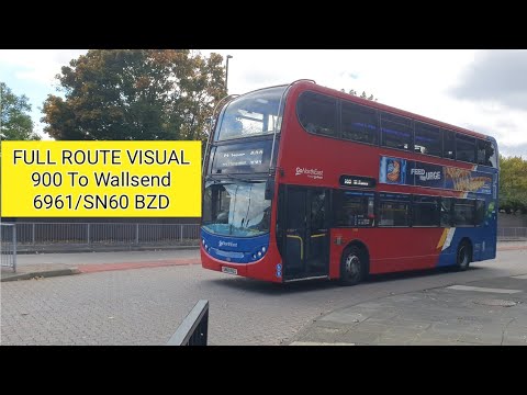 FULL ROUTE VISUAL: Metro Replacement 900: Newcastle - Wallsend | 6961/SN60 BZD