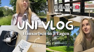 UNI VLOG - Hausarbeit in 3 Tagen schreiben, Feueralarm und viel Zeit in der Bib