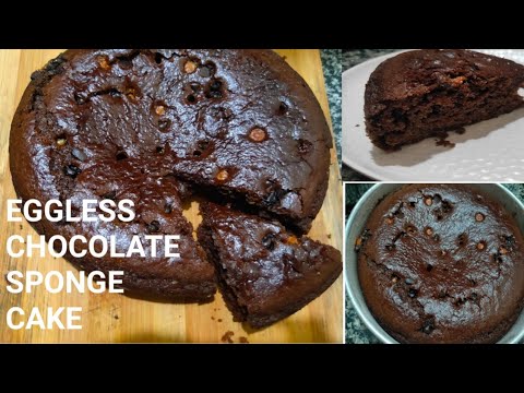 Eggless chocolate sponge cake|Nazee Recipes
