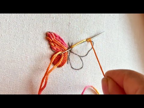 Hand embroidery designs | Embroidery Stitches 🦋 Butterfly | Embroidery for beginners