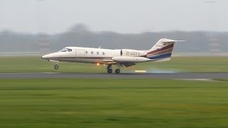 preview picture of video 'Learjet 35A ► Landing ✈ Groningen Airport Eelde'