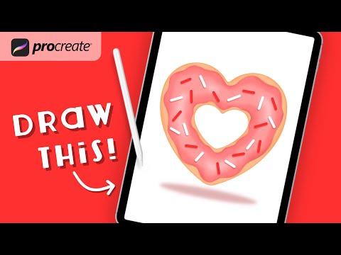 Procreate Step by Step Tutorial - Heart Donut - Draw With Me - iPad Art