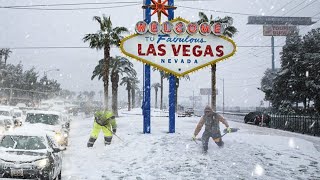 Las Vegas Right Now! Snow Storm in Nevada, US, wind 60 mph