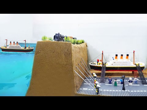 Lego Titanic Ship Sinking Collapse - New Lego Dam Breach Experiment