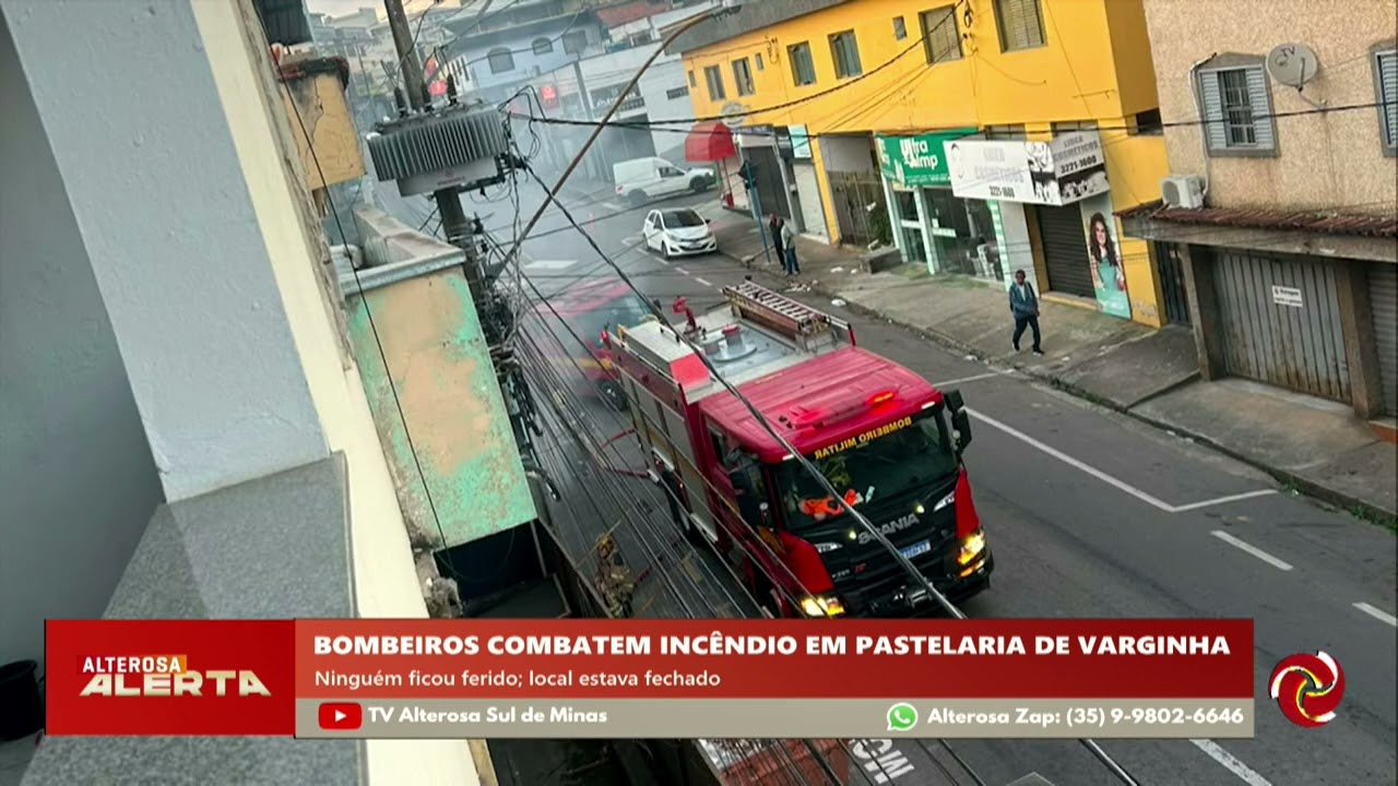 Pastelaria pega fogo e assusta moradores em Varginha