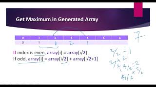 YouTube video '1646. Get Maximum in Generated Array | Leetcode Jan/15/2021 | Coders Camp'