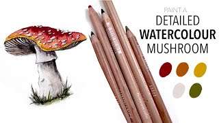 It's Easier Than It Looks! Paint this Detailed Watercolour Mushroom With Me!
