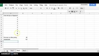 Lägesmått i google kalkylark