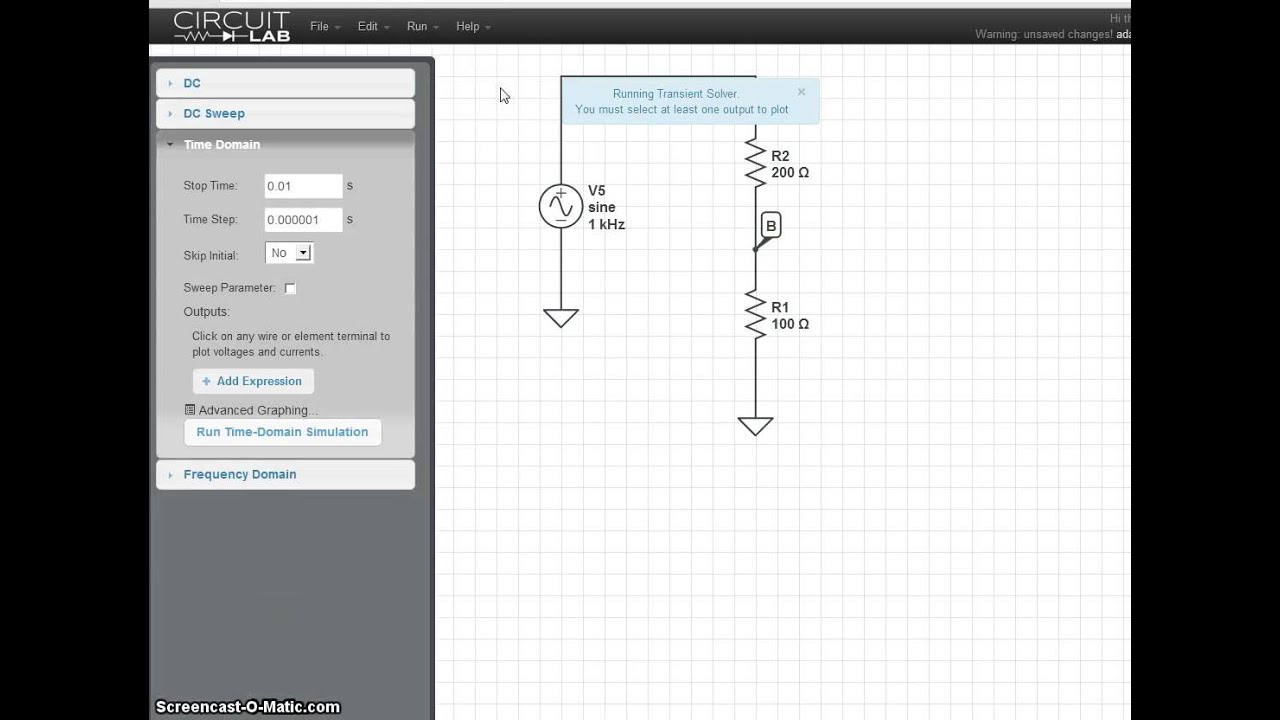 Transient Analysis in CircuitLab