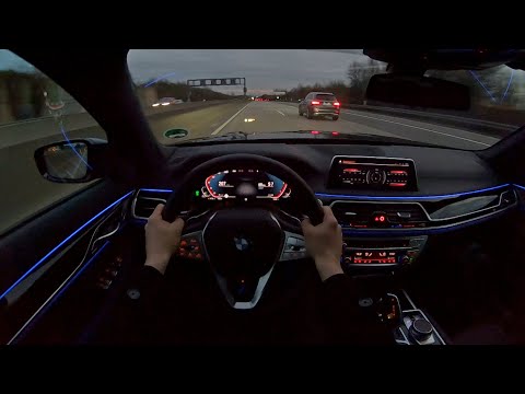 2021 BMW 730d | 286 HP | NIGHT POV DRIVE | TOP SPEED on the AUTOBAHN | Frankfurt | ASMR