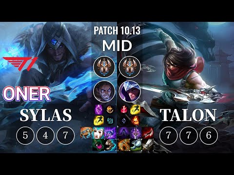 T1 Oner Sylas vs Talon Mid - KR Patch 10.13