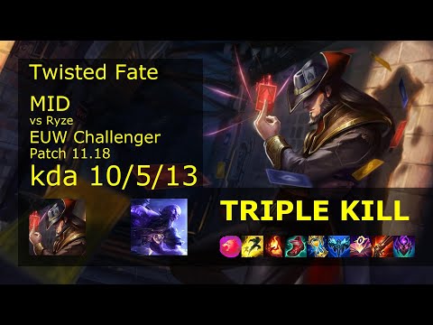 Twisted Fate vs Ryze Mid - EUW Challenger 10/5/13 Patch 11.18 Gameplay
