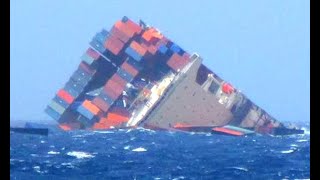 Top 10 Large Container Ships Crashing at Waves In 