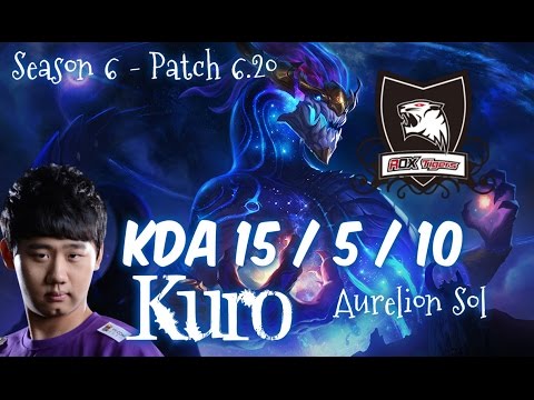 ROX Kuro AURELION SOL vs SYNDRA Mid - Patch 6.20 NA Ranked | League of Legends