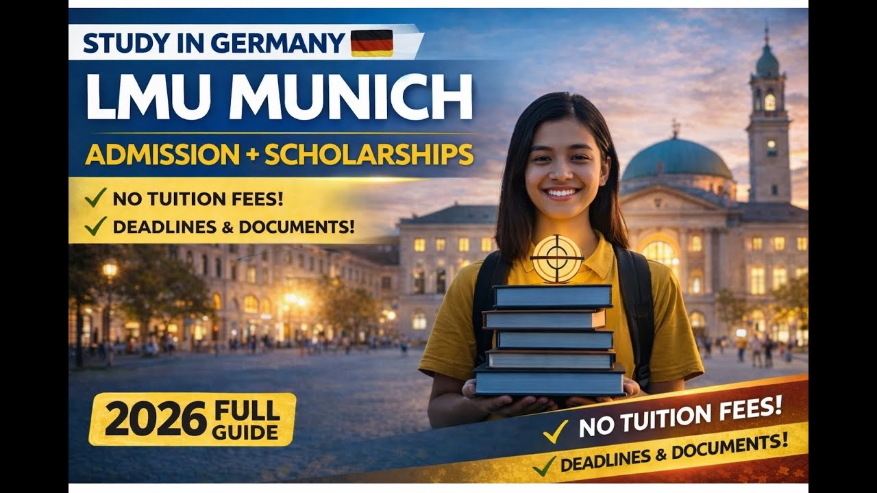 LMU Munich Scholarships & Admission 2026 | How to Apply | Step-by-Step Guide | No IELTS & Apply Fee