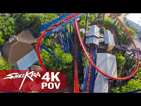 On-ride point of view of SheiKra