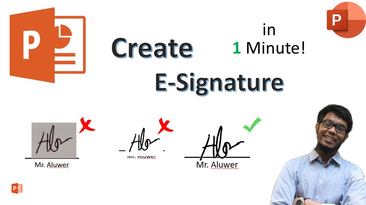 How to create Professional E-SIGNATURE in PowerPoint | in 1 MUNITE!