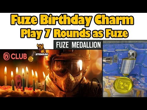 Fuze's Birthday Medallion Charm - Rainbow Six Siege Blood Orchid