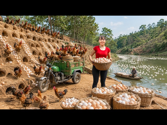 TIMELAPSE -- 365 Days Harvesting A Lot Of Chicken Eggs, Duckling, Duck Eggs and Chicken Go To Sell SDDEFAULT Thumbnail