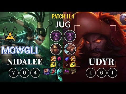 VIT Mowgli Nidalee vs Udyr Jungle - KR Patch 11.4