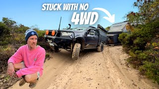 BROKEN and STUCK Attempting To Move Our Caravan With A Broken Car. (Stressful)