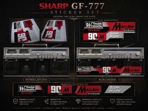 Stickers for grills SHARP GF-777 Japan Boombox Cassette Deck Gettoblaster image 5
