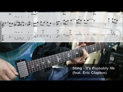 Sting - It's Probably Me (feat. Eric Clapton) solo (tab)