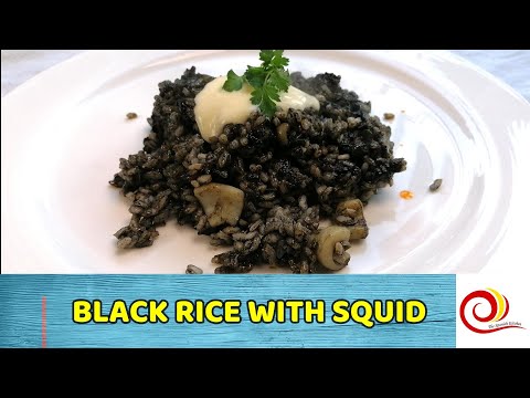 How to make BLACK RICE WITH SQUID