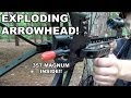 Exploding Arrowhead! Bow Mag 357 Magnum 