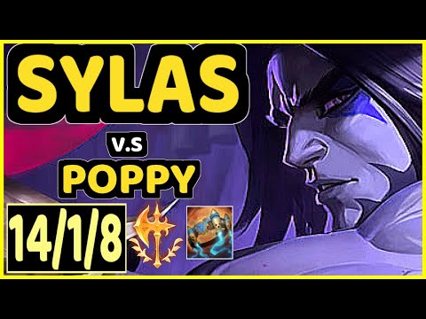 LAMABEAR (SYLAS) vs POPPY - 14/1/8 KDA JUNGLE GAMEPLAY - EUW Ranked GRANDMASTER