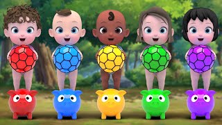 Download lagu Color Balls Five Little Monkeys Jumping On The Bed | Nursery Rhymes & Kids Songs | Kindergarten mp3