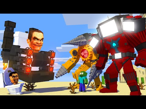 G-MAN & Titan DRILLMAN & Upgraded TITAN TV MAN and stupid jokes - Minecraft Animation