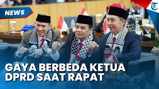 GAYA TAK BIASA Ketua DPRD Bogor saat Sidang Peringati HUT RI, Para Dewan Kenakan Syal Palestina
