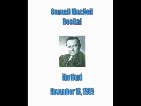 Cornell MacNeil.  Recital.  Hartford.  Nov 16, 1969.