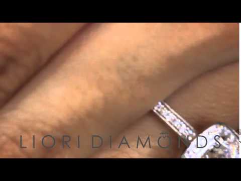 ER-1138 - 2.83 Carat G-VS2 Cushion Cut Diamond Engagement Ring 18k Pave Halo Vintage Style