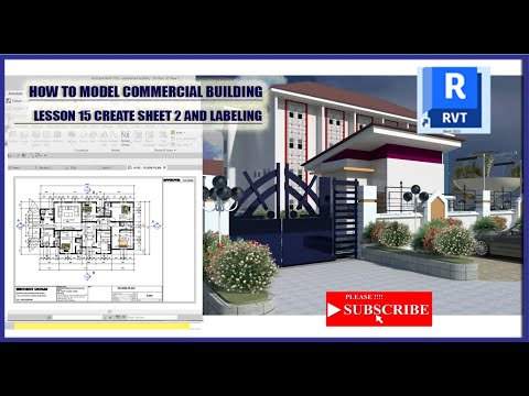 How to model Commercial Building in revit 2023 lesson 15 create sheet 2 and labeling