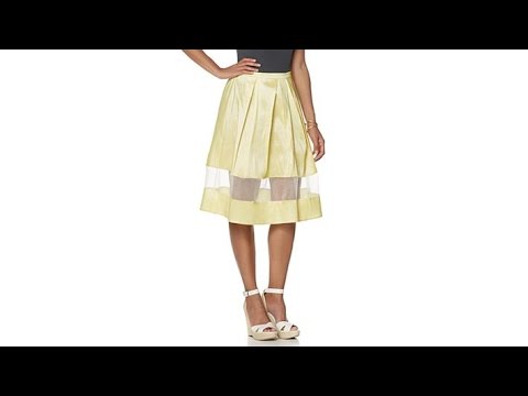 Wendy Williams Pleated Taffeta ALine Skirt