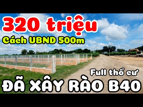 Bán 3 lô đất 5x44 full thổ cư giá 320 triệu đã xây rào B40 gần UBND trường học xã Long Chữ Tây Ninh