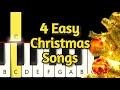 4 Very Easy Christmas Songs - Piano tutorial - Beginner