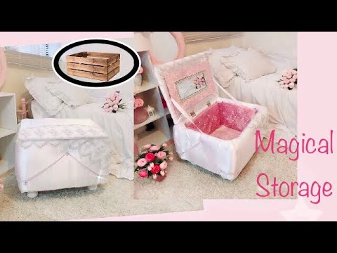Never Enough Storage ?DIY SHABBY CHIC STORAGE CHEST MADE FROM CRATE BOX ASMR