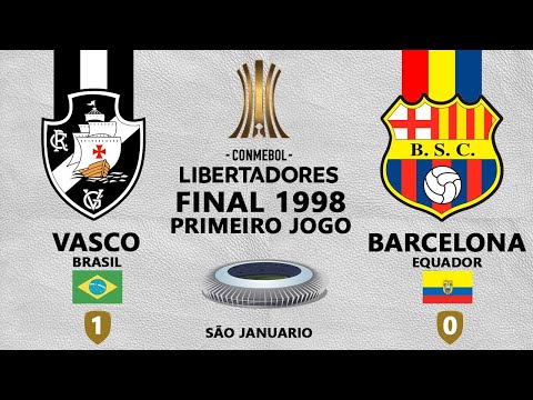 Final Libertadores 1998 Vasco da Gama 2 x 0 Barcelona  - Jogo Ida