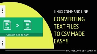 Linux Tutorial: Convert TXT File to CSV Format with Just One Command!