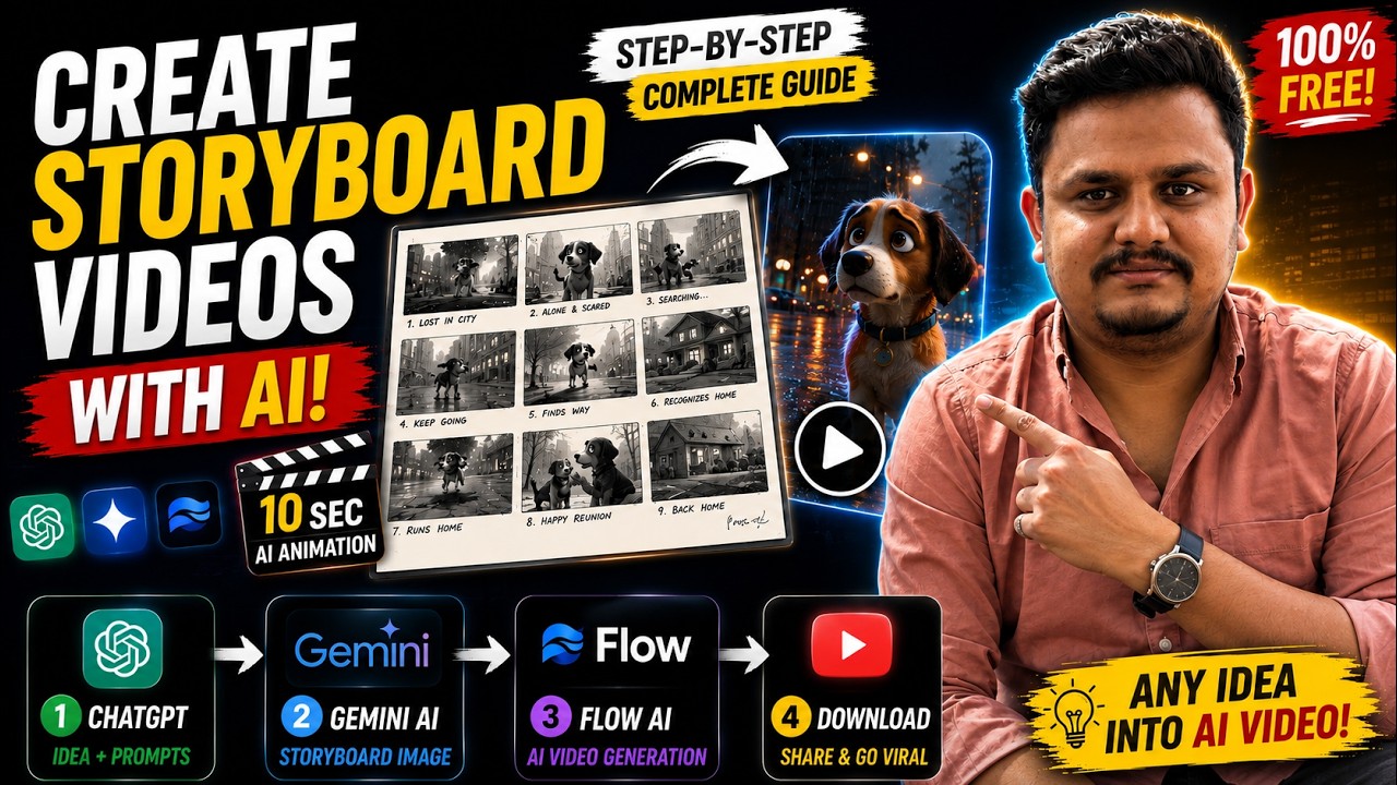 Create AI Storyboard Videos with ChatGPT + Gemini + Google Flow