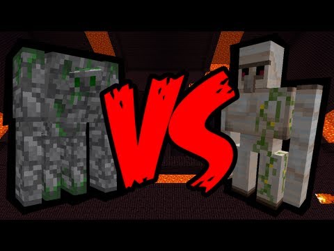 Cobblestone Golem VS Iron Golem - MINECRAFT MOD