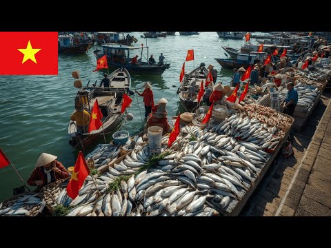 Vietnam Traditional Market | Fresh Fish & Local Life in Hung Yen