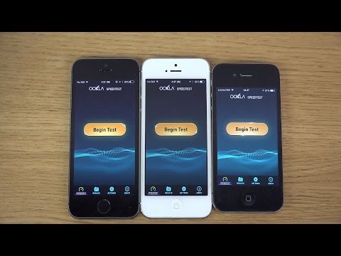 iPhone 5S iOS 8 Beta 2 vs. iPhone 5 iOS 8 Beta 2 vs. iPhone 4S iOS 8 Beta 2 - Internet Speed Test
