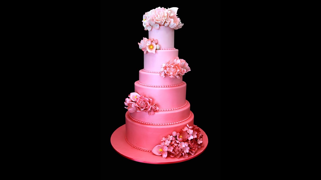 Pink Ombré Wedding Cake