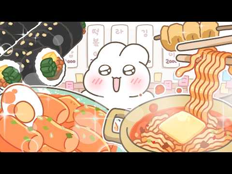 School Front Snack Mukbang! 🔥 Tteokbokki, Ramen, Gimbap & Fish Cake / DELISHUYA! 🐰