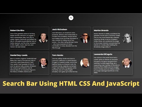 Search Bar Using Html Css And Javascript Javascript Search Filter